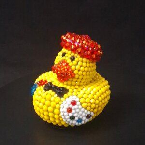 Bedazzled Artist Rubber Duck, Bling Artist Duck, Unique Fun Gift